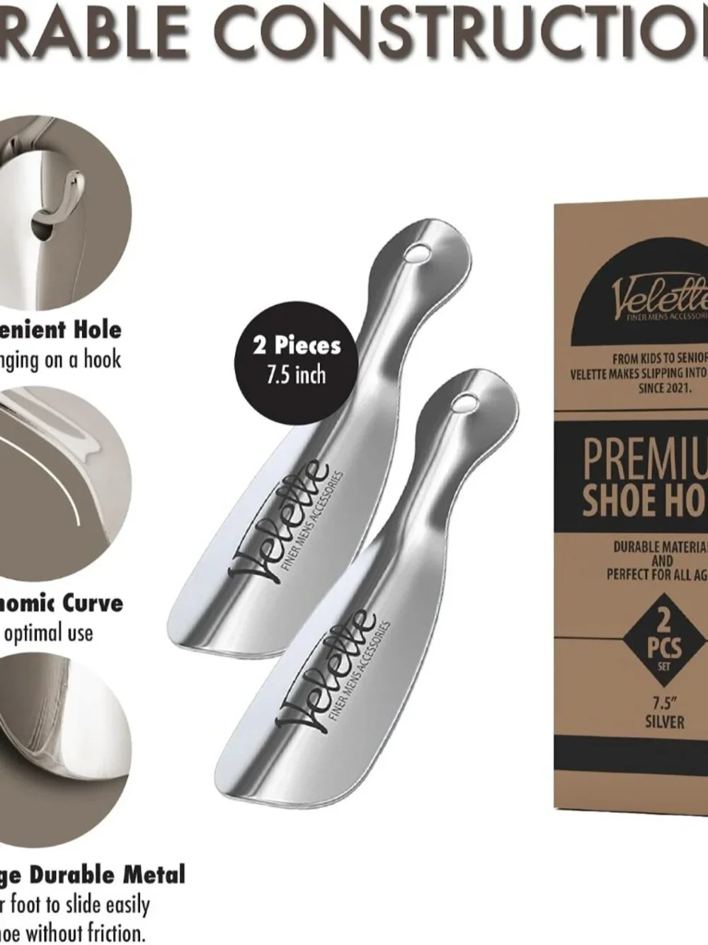 Metal Shoehorn - 2 Pack 7.5